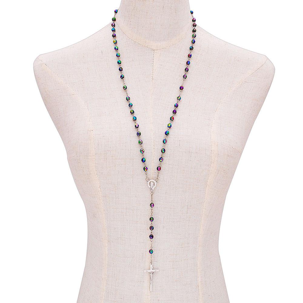 Vòng cổ Chuỗi Hạt Mặt Thánh Giá Phong Cách Vintage Thời Trang