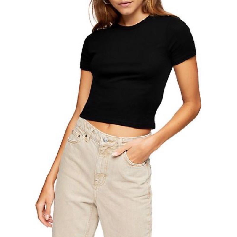 Áo croptop trơn thun tăm CharlotteRusse vnxk dư xịn