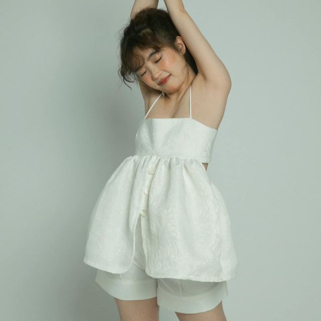 Áo 2 dây xoè BABY DOLL - vải gấm dày dặn - hàng thiết kế thương hiệu FLOY - ELENOR - Made In Vietnam | BigBuy360 - bigbuy360.vn