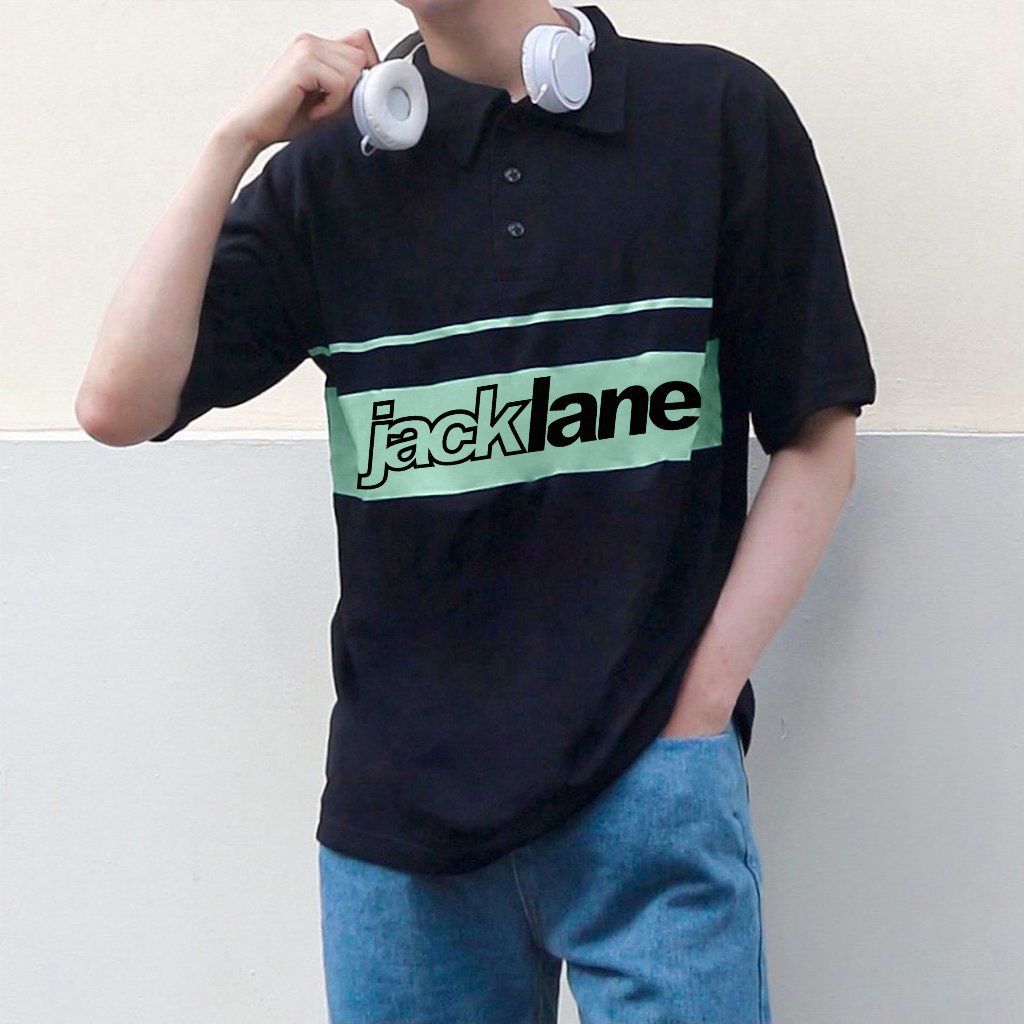 Áo Polo Oversize POOF, JACKLANE, Áo polo cộc tay Unisex Jack Lane