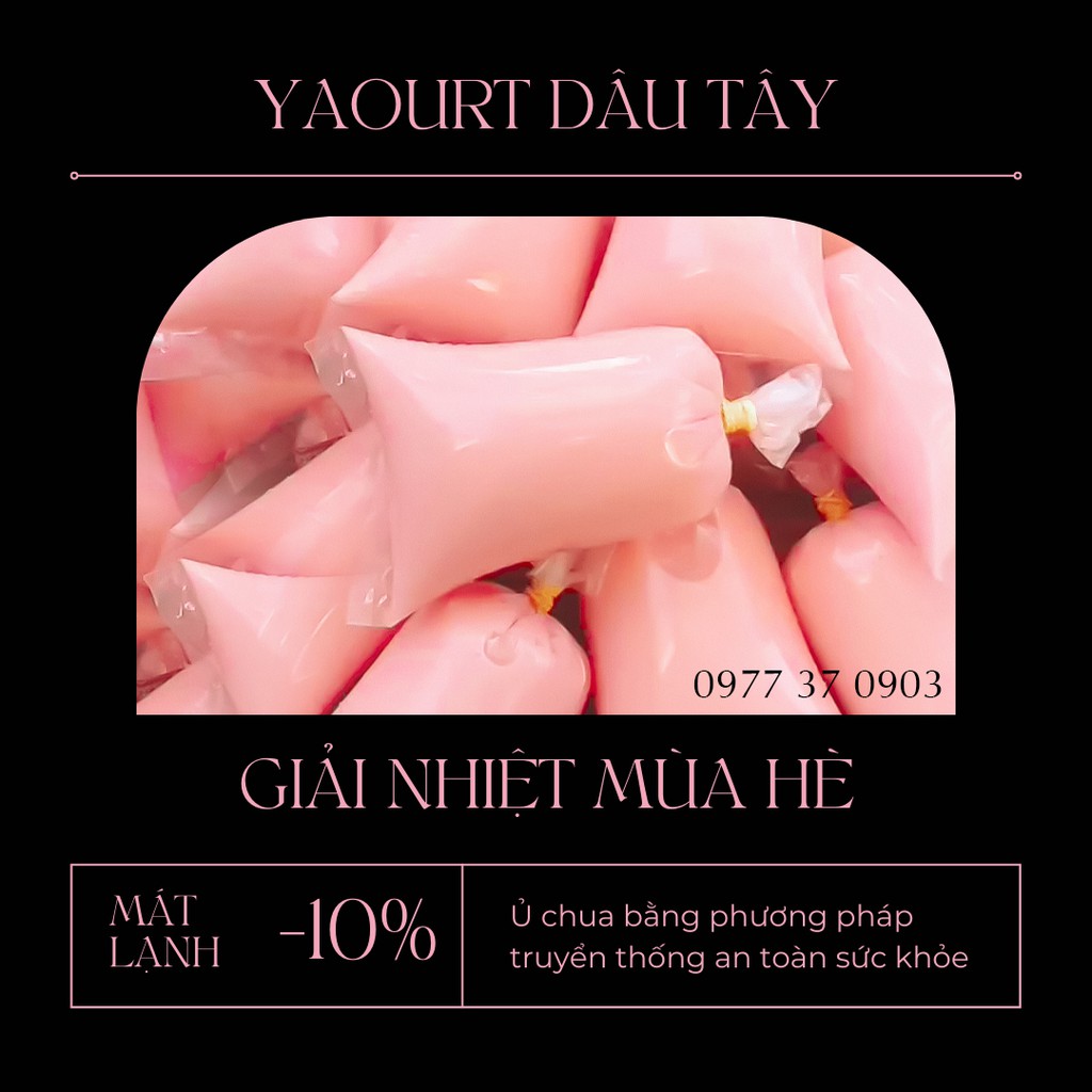 Yaourt Dâu Tây (sữa chua bịch) nhà làm - 100% từ sữa bò tươi nguyên chất và chanh dây tự nhiên | BigBuy360 - bigbuy360.vn