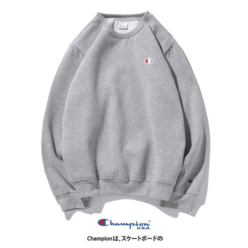 Áo sweatshirt tay dài thêu logo Champion đơn giản thời trang