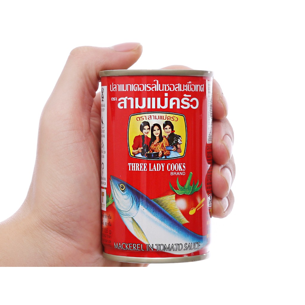 Cá Nục Sốt Cà Thái Lan 3 Cô Gái Three Lady Cooks Brand Mackerel In Tomato Sauce Thơm Ngon Đậm Đà Dinh Dưỡng