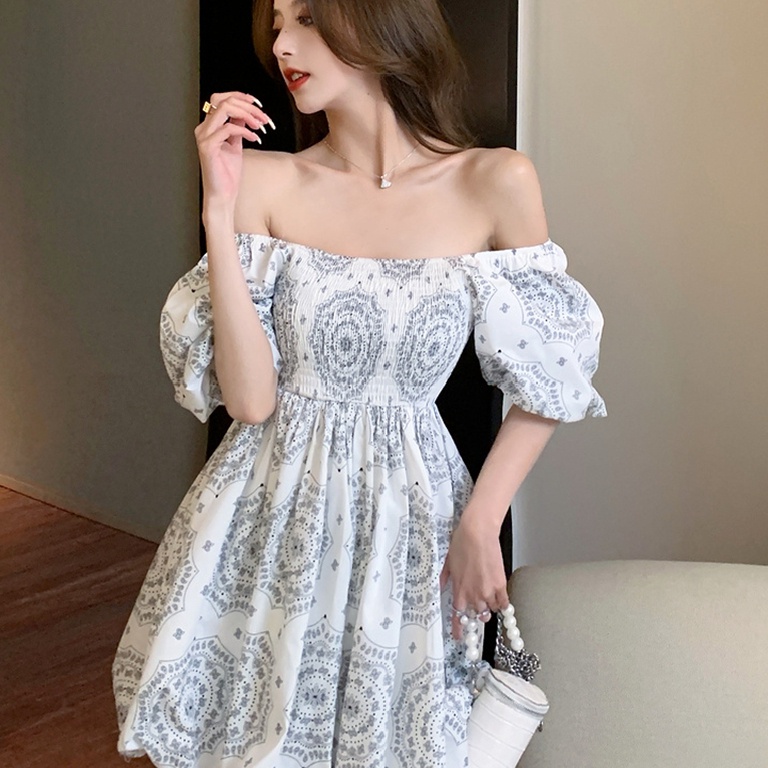 Đầm Perty hoa tay phồng phong cách Hàn Quốc thời trang cho nữ