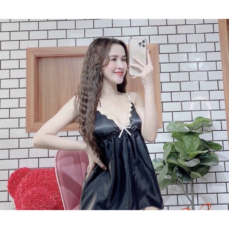 Đồ Ngủ Sexy Nữ - Đồ Ngủ Nữ Sexy Phối Ren Có Mút Ngực Free Size 40-55kg