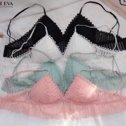 Áo lót 2 dây phối ren đan nhẹ nhàng tinh tế. Áo bra 2 dây croptop có mút ngực nhiều màu Hothit.