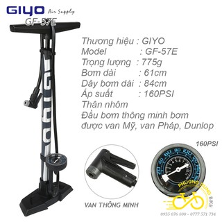 Bơm sàn cao cấp xe đạp giyo gf-57e - van thông minh