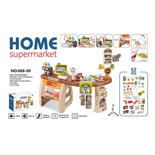 ĐỒ CHƠI QUẦY SIÊU THỊ MINI HOME SUPERMARKET 52 PCS