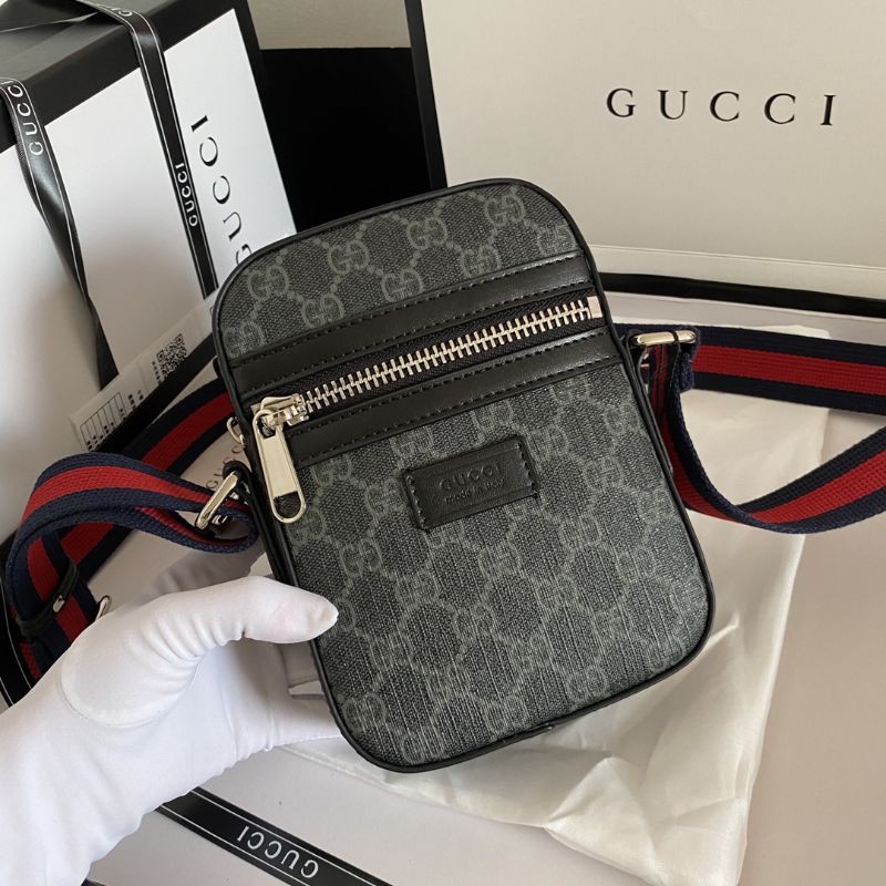 túi xách đeo chéo nam nữ kéo khóa họa tiết logo GG Gucci GC