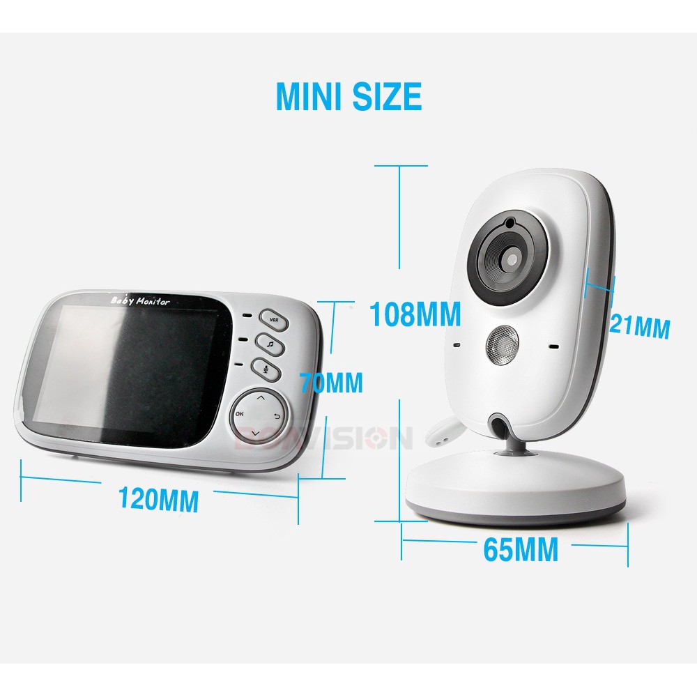 Máy báo khóc Baby Monitor VB603-Camera Giám Sát Không Dây Baby  3.2 inch LCD 2.4 GHz-Hỗ Trợ Nói Chuyện Video