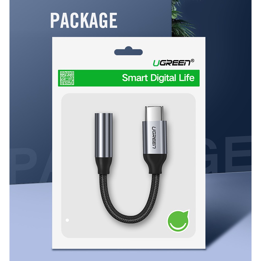 Cáp chuyển USB Type-C ra Audio 3.5mm Cao Cấp UGREEN