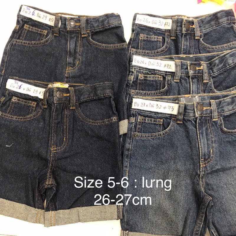 Quần Jeans lửng bé trai 4-18 vnxk