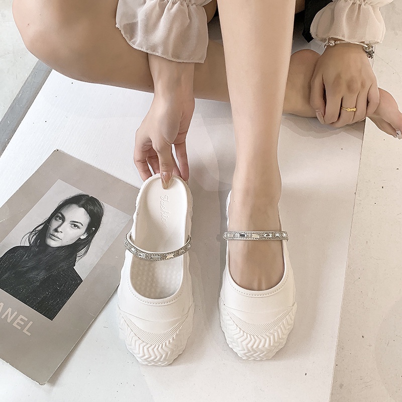 Xăng đan Đế Dày Đính Ngọc Trai Thời Trang ISS931