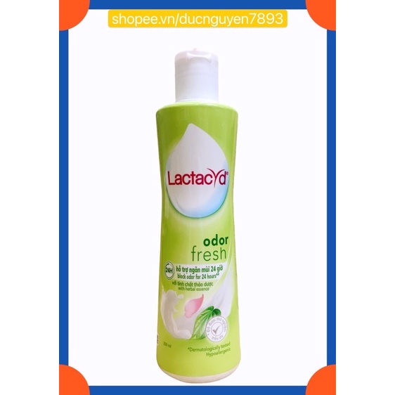 DUNG DỊCH VỆ SINH PHỤ NỮ LACTACYD LÁ TRẦU KHÔNG CHAI 250ml HỖ TRỢ NGĂN MÙI 24 GIỜ CHAI