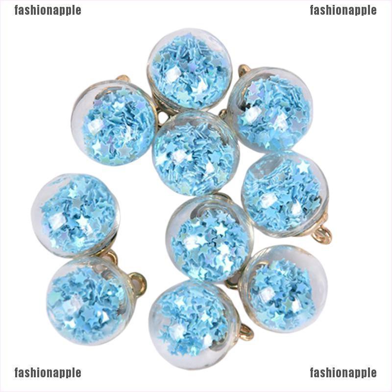 Set 10 Mặt Dây Chuyền Kính Hình Ngôi Sao Năm Cánh