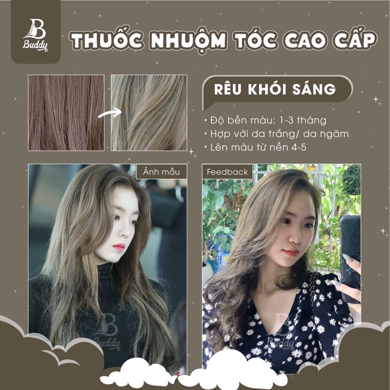 Thuốc nhuộm tóc màu Rêu khói sáng Buddyhairs