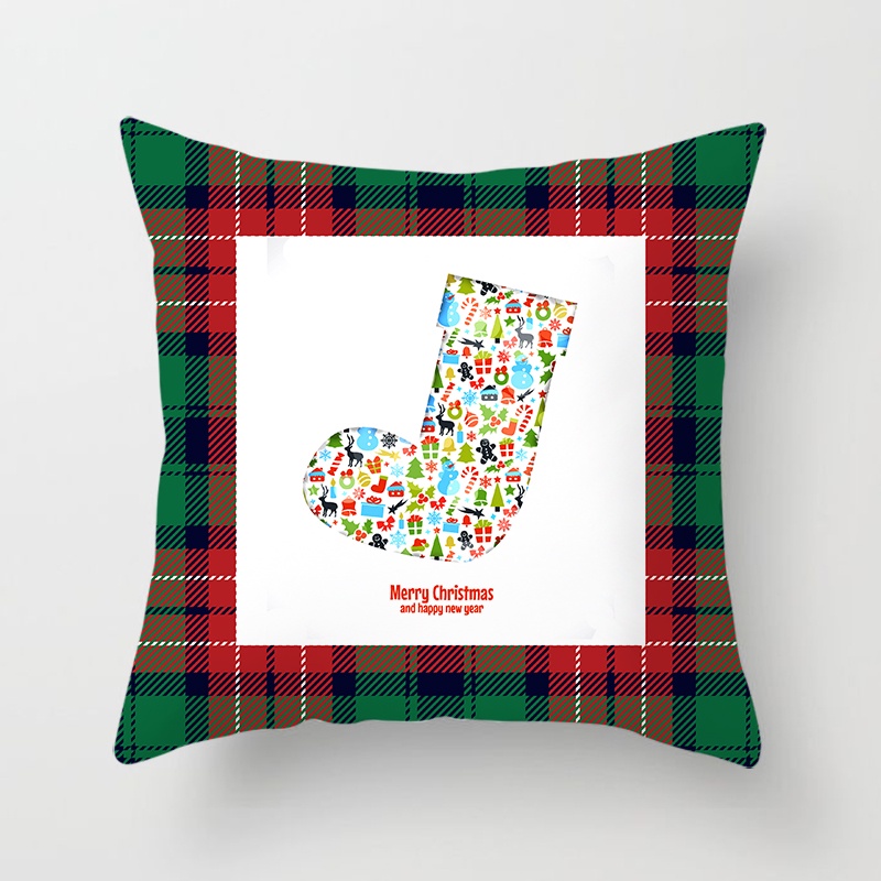 Christmas pattern pillow case family sofa pillow case bedroom cushion cover home decoration (45cmx45cm