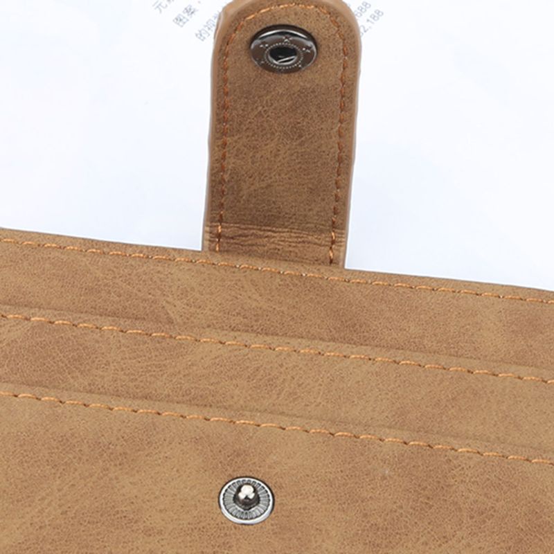 Ví đựng thẻ bằng da mỏng có nút bấm phong cách doanh nhân retro cho nam