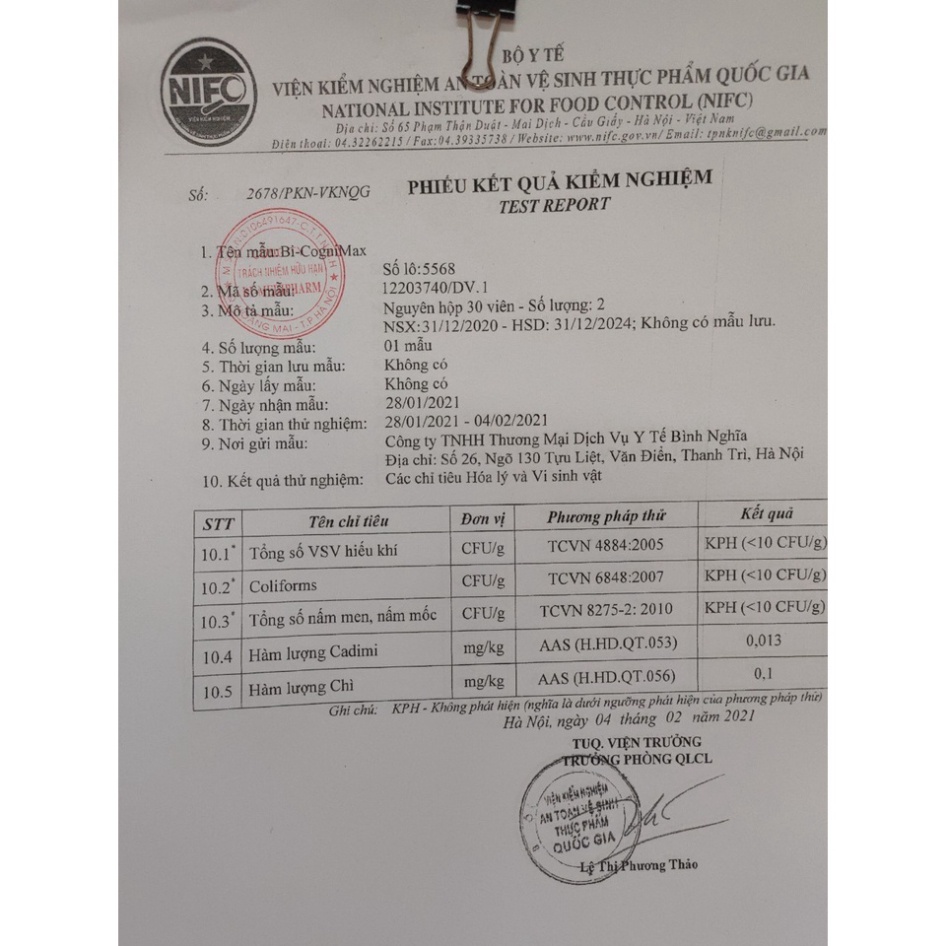 Viên uống bổ não Bi-Cogni Max Vinacao hộp 30 viên