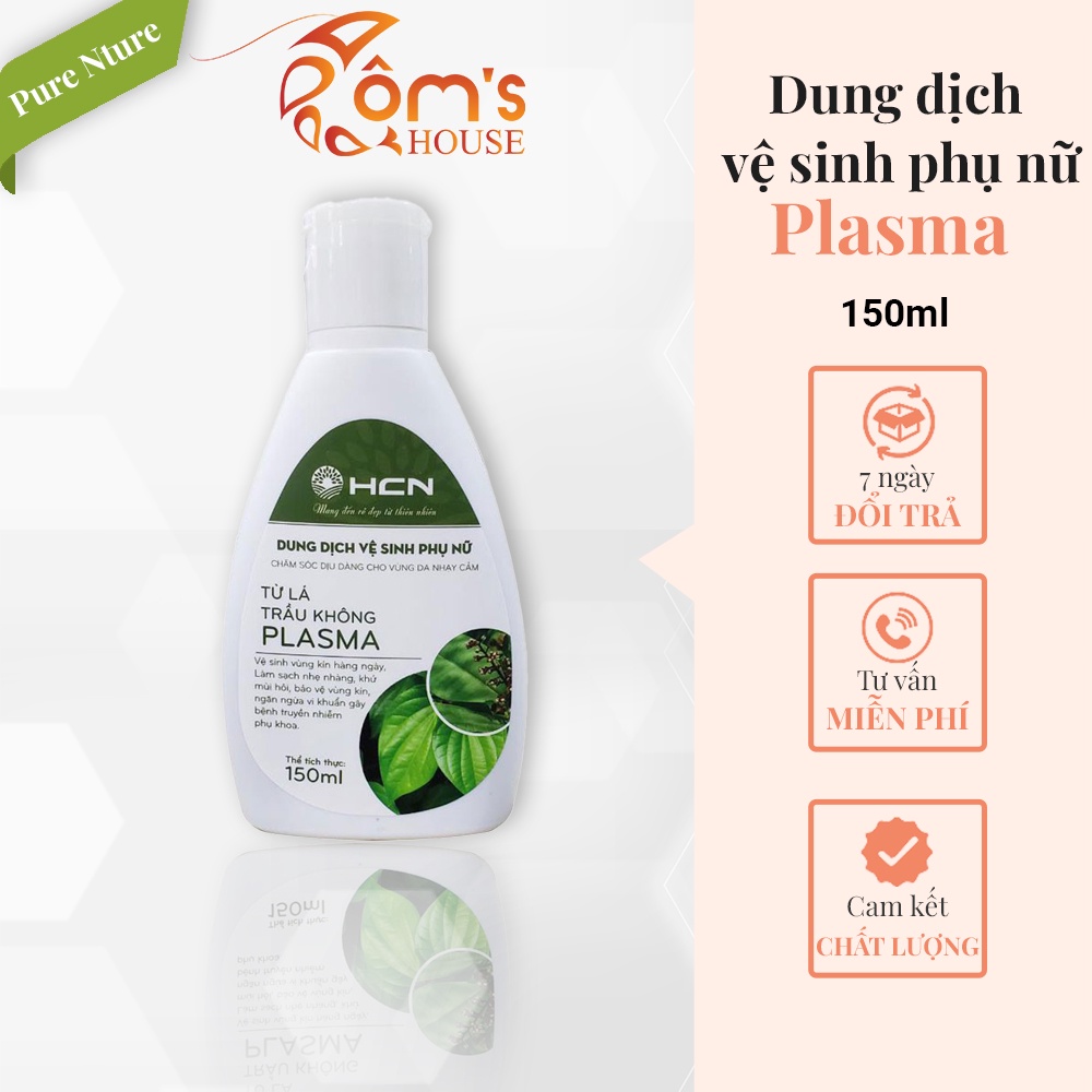 Dung dịch vệ sinh phụ nữ lá trầu không Plasma 150ml, dung dịch vệ sinh làm sạch sâu dịu nhẹ