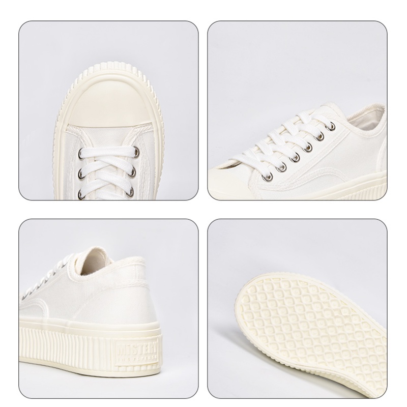 Mistery GiàY Thể Thao Nữ GiàY TrắNg Giày Bánh Quy Độ Dày 3 Cm MIS-804