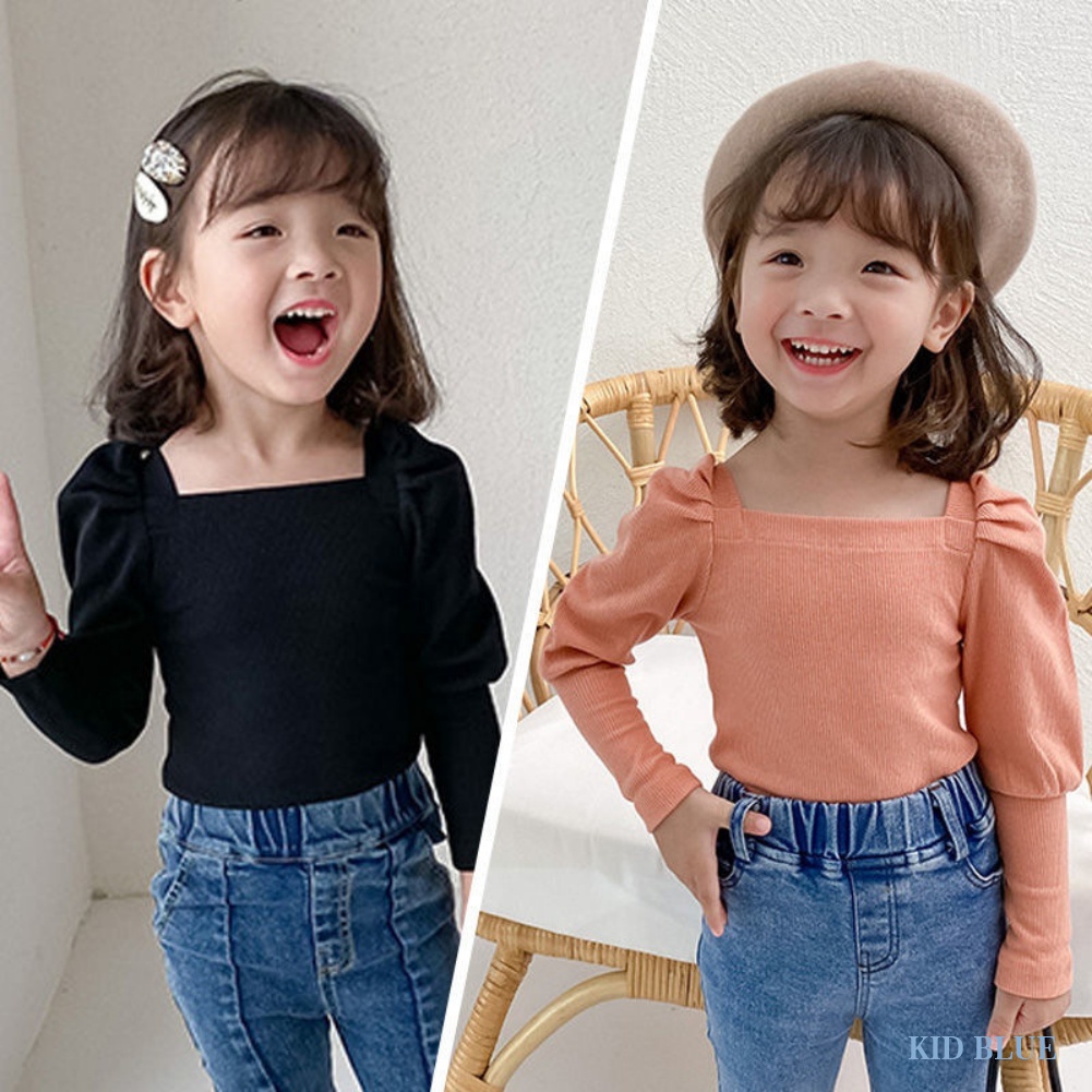 Áo Thun Tay Dài Phồng Cổ Vuông Phong Cách Phương Tây Thời Trang Mùa Xuân Mới Cho Nữ
