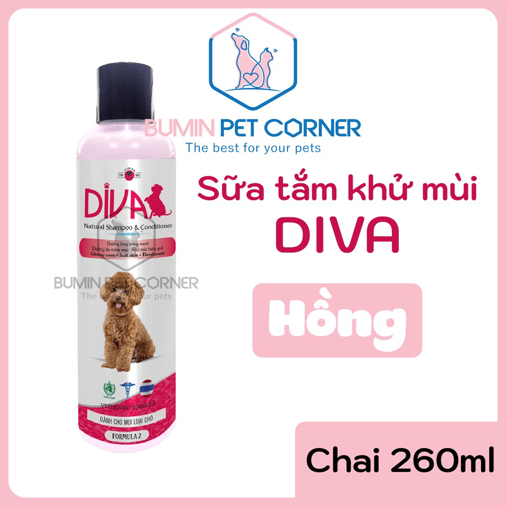 Sữa tắm khử mùi cho chó Diva hồng