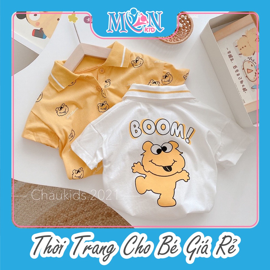 Áo polo bé trai Monmonkid co giãn 4 chiều siêu mềm thấm hút mồ hôi từ 7-19kg