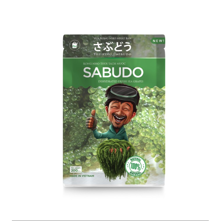 Rong nho Sabudo, rong nho tươi tách nước công nghệ Nhật Bản tặng sốt mè rang Kewpie
