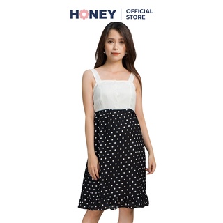 Đầm bầu thời trang hai dây một lớp chất thô lụa mềm mát - thời trang bà bầu cao cấp HONEY