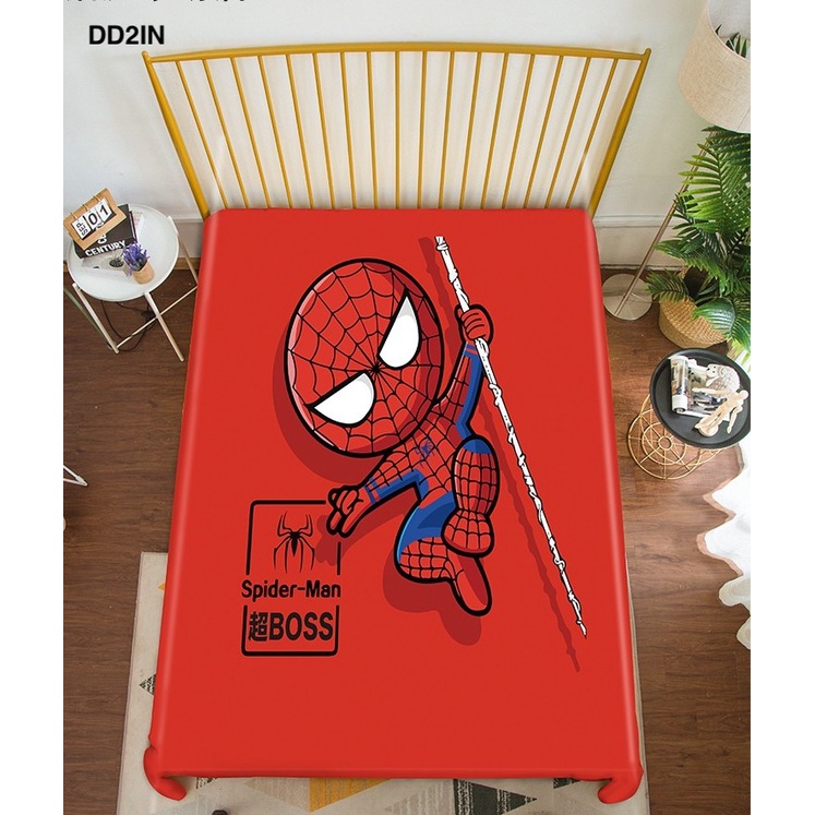 Ga Gối trải giường cotton hình siêu nhân người nhện siêu anh hùng cho bé