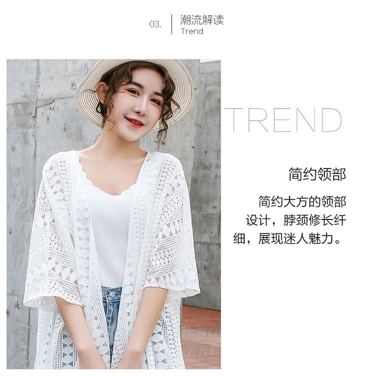 Áo khoác cardigan ren mỏng dáng dài phong cách Bohemian thời trang mùa hè 2021 cho nữ
 | BigBuy360 - bigbuy360.vn