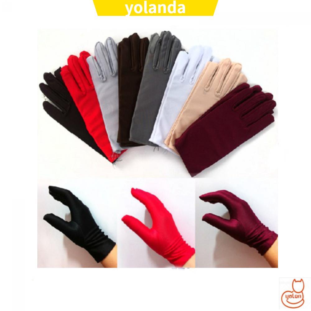 Đôi găng tay cotton màu trơn kiểu dáng sang trọng cho nữ