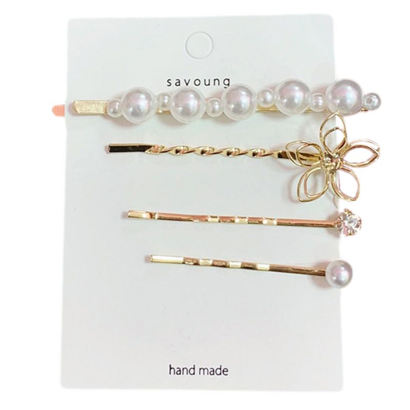 Kẹp Tóc Đính Ngọc Trai Giả Phong Cách Vintage Cho Cô Dâu