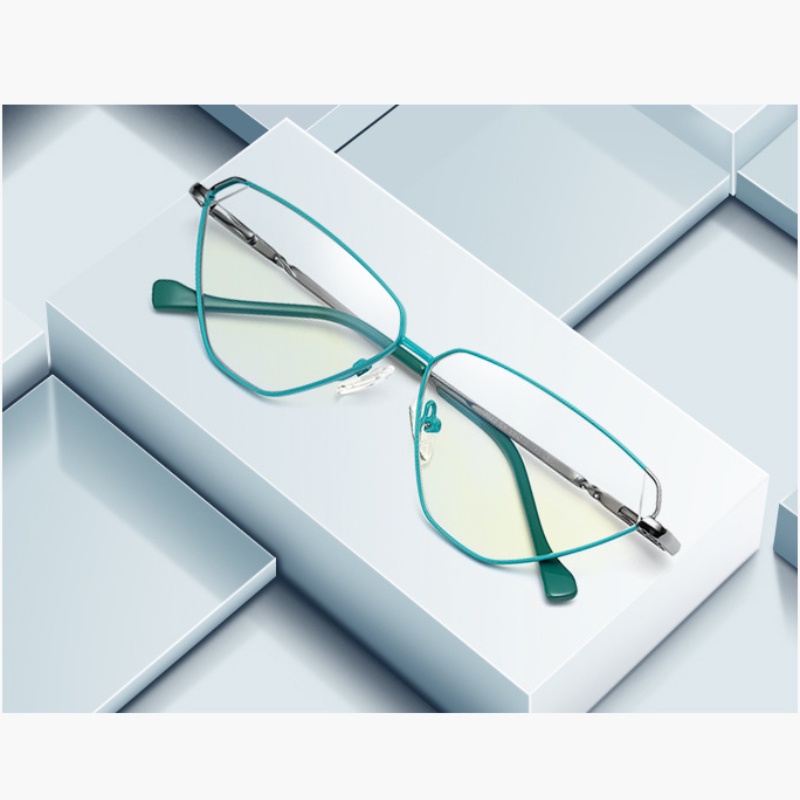 Mắt Kính Gọng Kim Loại Chống Ánh Sáng Xanh Thời Trang Phương Tây