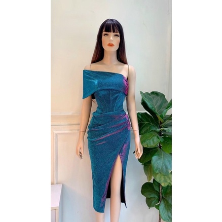 MS1287V ĐẦM BODY NHŨ LỆCH VAI full size S/M/L/XL