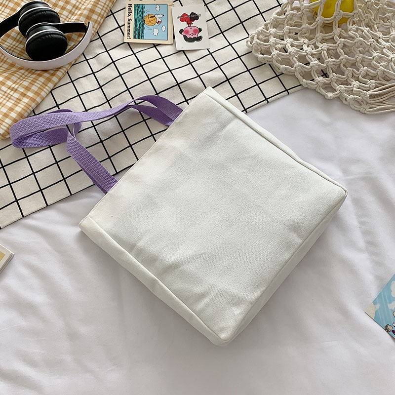 Túi Xách Canvas Sức Chứa Lớn In Hình Hoạt Hình Dễ Thương Cho Nữ