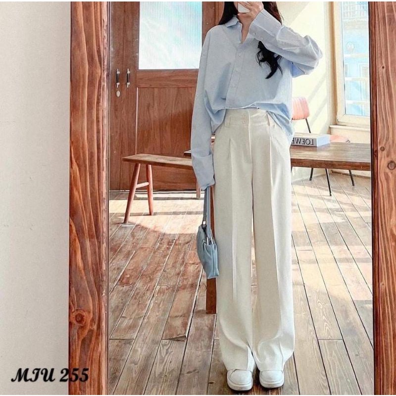 Quần vải ống suông hai cúc hàng QCL1