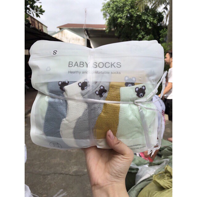 [Loại mỏng] Set 5 đôi tất lưới BABY SOCKS hàng hè cho bé