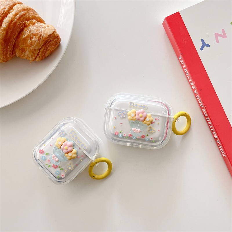 Vỏ Bảo Vệ Hộp Sạc Tai Nghe Bluetooth Không Dây Airpods 1/2 Pro 3 Bằng tpu Họa Tiết Hoa Độc Đáo Thời Trang