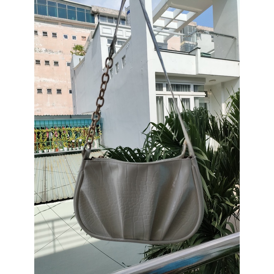 Túi kẹp nách đeo chéo nữ thời trang da vân cá sấu style TKNA08 + hình thật 100%
