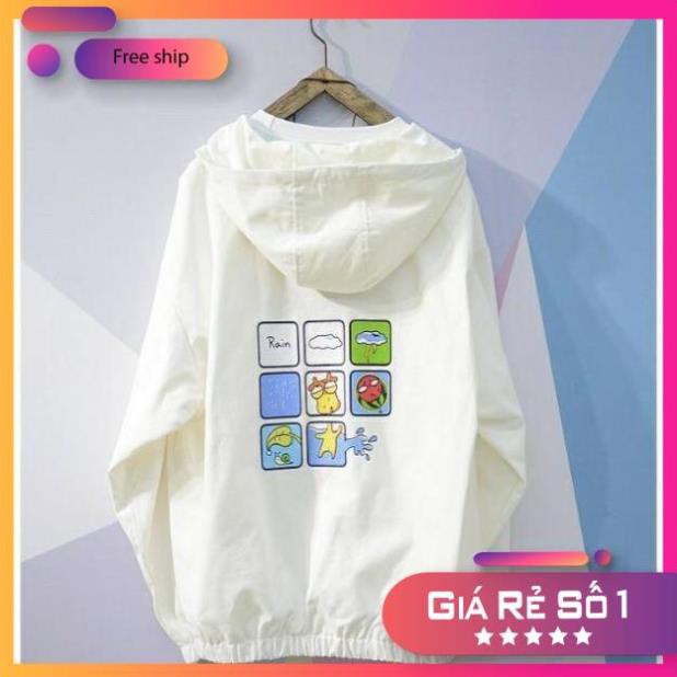 [ÁO KHOÁC NỮ,NAM] Áo Khoác Dù 2 Lớp Rain Siêu Cute Unisex Free Size Dưới 68kg AK10 | BigBuy360 - bigbuy360.vn