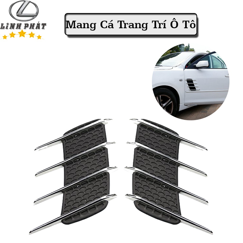 Mang Cá Ô Tô Trang Trí Dán Sườn Xe Giả Hốc Gió - Bộ 2 Chiếc