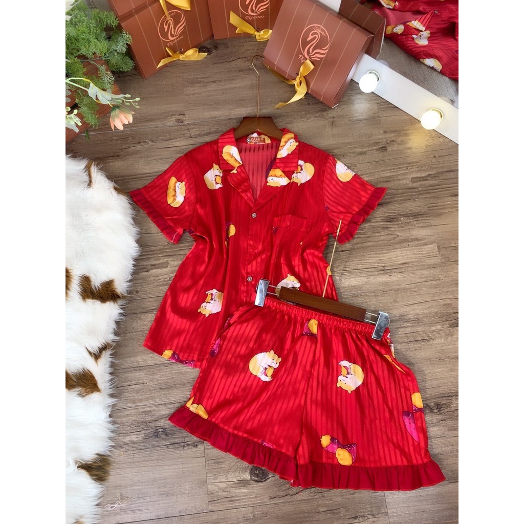 Đồ Bộ Nữ Lụa Quảng Châu Hàng Loại 1 Xinh Xắn Mặc Nhà Đùi Cá Tính | BigBuy360 - bigbuy360.vn