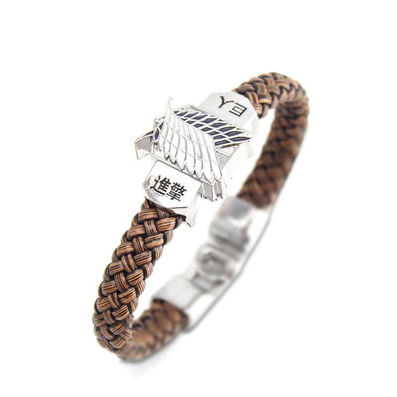 Vòng Tay Dây Bện Mặt Kim Loại Hình attack on Titan