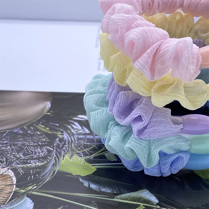 Set 2 dây cột tóc scrunchies phong cách Hàn Quốc - Dây buộc tóc chấm bi, voan, ren nhiều màu lựa chọn
