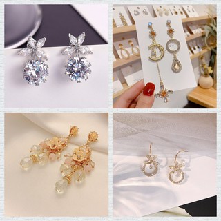 Khuyên tai 💖GIÁ HỦY DIỆT💖 dáng dài, chân bạc, không kích ứng, không hoen ghỉ (nhiều mẫu)