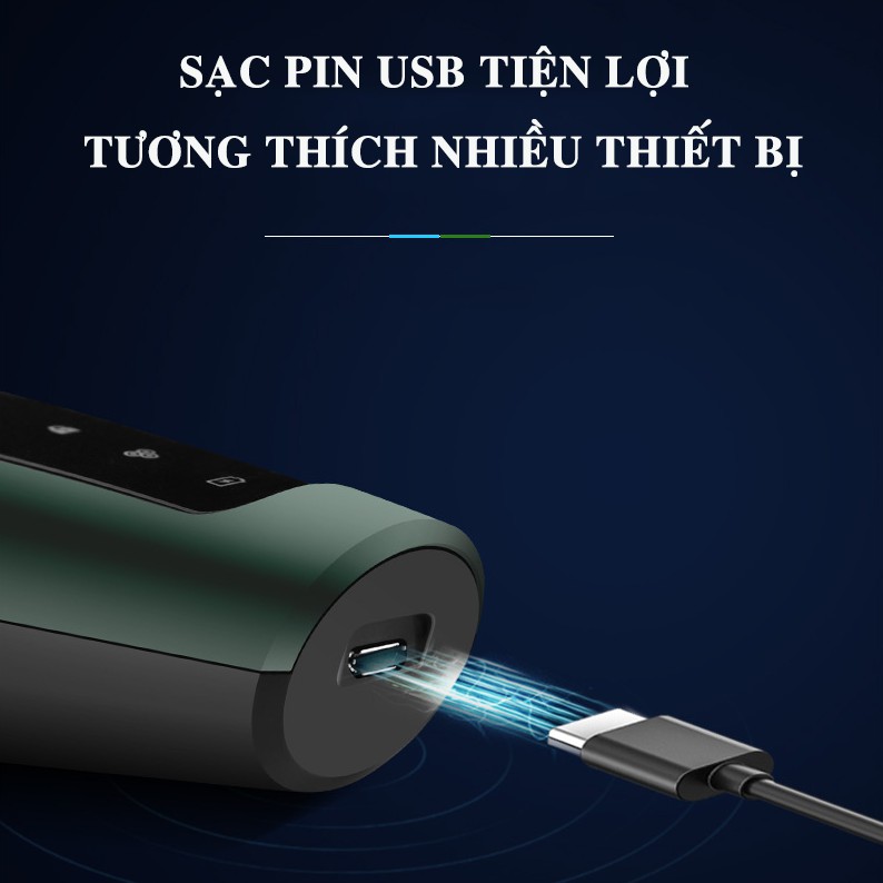 [BH 12 tháng] Máy cạo râu điện 9D xanh midnight cao cấp siêu hot, dao cạo râu cho nam, 3 đầu cạo nổi, chống nước IPX7