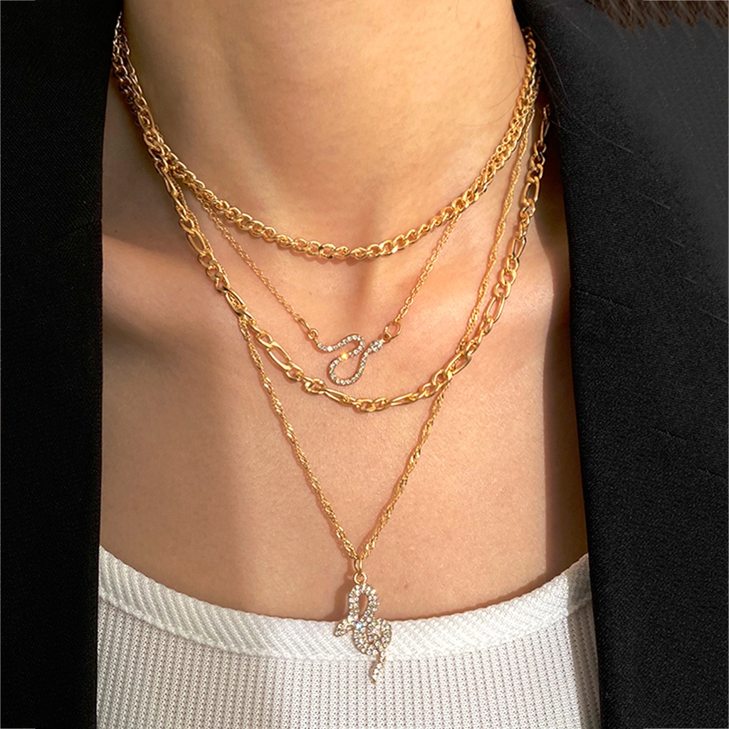 iF YOU Vòng cổ nhiều lớp mặt hình trái tim/ bướm/ mặt trăng thời trang cho nữ