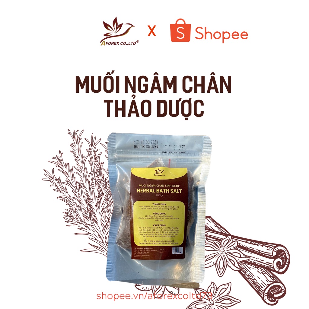 Muối ngâm chân thảo dược AFOREX massage thư giãn, giúp dễ ngủ 200g